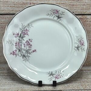 Favolina‎ Karolina Jarolina Poland China Dinner Plate Silver Scalloped 3879 9
